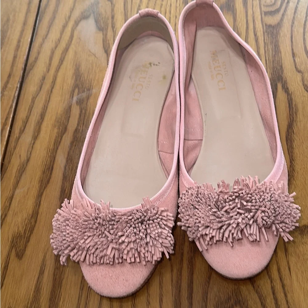 Sesto Meucci Pink Suede Loafers with Fringe size 8M - Picture 5 of 9